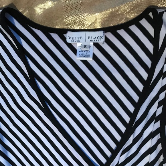 White House Black Market Striped Wrap Top (S) - Picture 3 of 3